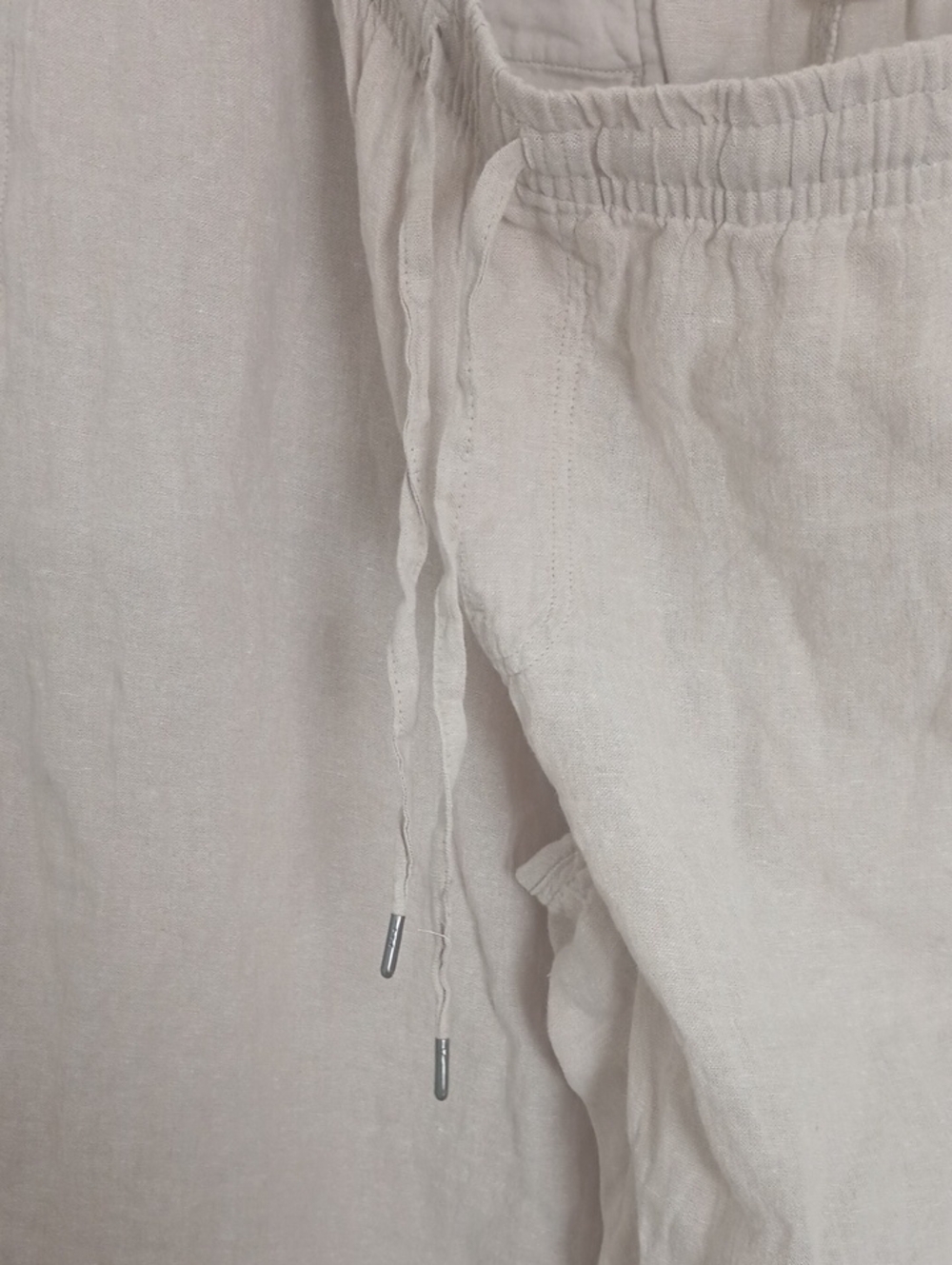 Panama Jack Women's Linen-Blend Drawstring Pants - Light Beige - Picture 3 of 10